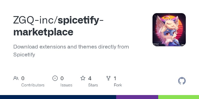 GitHub - ZGQ-inc/spicetify-marketplace: Download extensions and themes directly from Spicetify