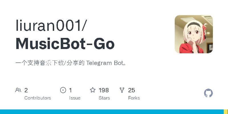 GitHub - liuran001/MusicBot-Go: 一个支持音乐下载/分享的 Telegram Bot。