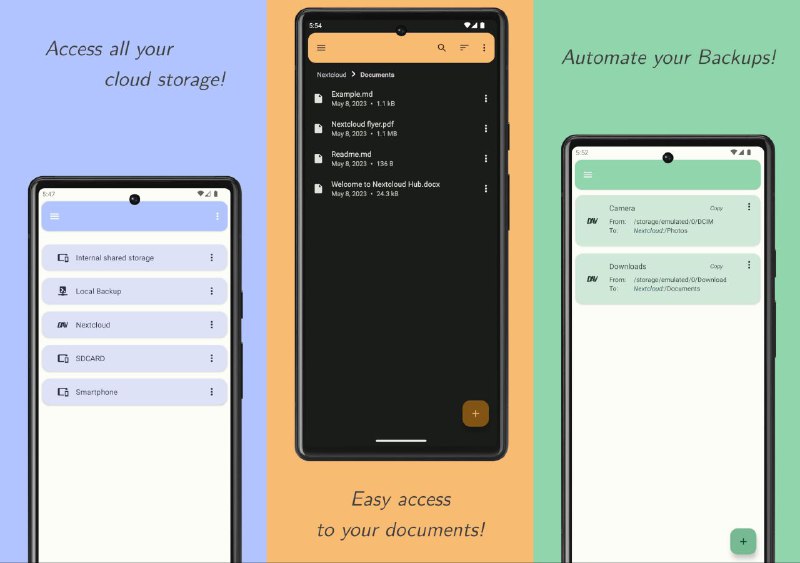 #软件 #工具 #开源🗂 RoundSync - 开源 Android 云文件管理器▎软件平台：#Android▎软件介绍：一款适用于 Android 的云文件管理器，它允许用户将云存储像本地文件夹一样使用，并通过加密远程保持文件的私密性