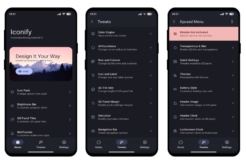 #软件 #工具 #开源⚙ Iconify - Android 系统级美化定制工具▎软件平台：#Android▎软件介绍：一个开源 Android 应用，专为 Android 12+（Pixel/AOSP ROM） 设备设计，能够让你通过 ROOT + Magisk/KernelSU 或 Xposed 框架来自定义系统界面元素