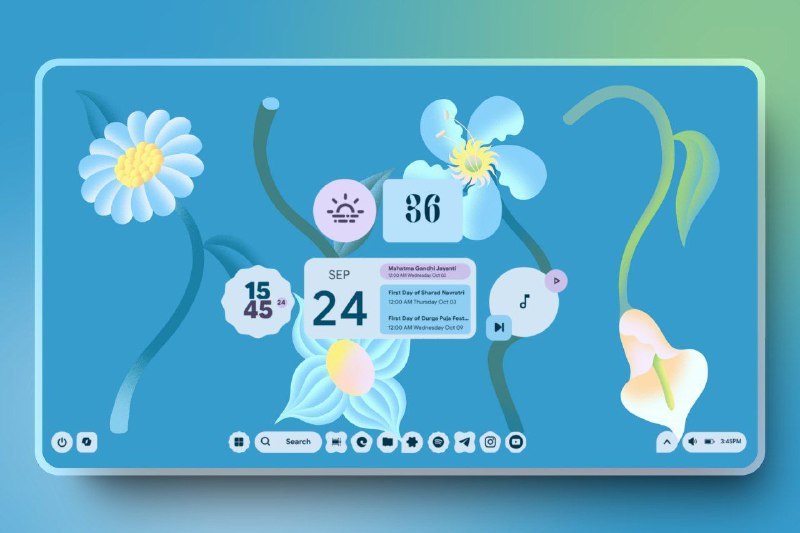 #插件 #开源 #Windows💻 MD3 Windows - MD3 Windows桌面 Rainmeter 皮肤▎插件功能：桌面皮肤▎插件平台：#Rainmeter▎插件介绍：一个为 Windows 桌面设计的 Rainmeter 皮肤，灵感来自 Material You