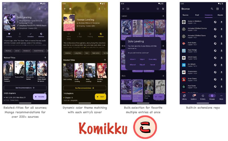 #软件 #开源 #漫画 #阅读器📕 Komikku - 开源 Android 漫画阅读器▎软件功能：漫画阅读器▎软件平台：#Android▎软件介绍：一个基于 TachiyomiSY 和 Mihon/Tachiyomi 的免费开源漫画阅读器