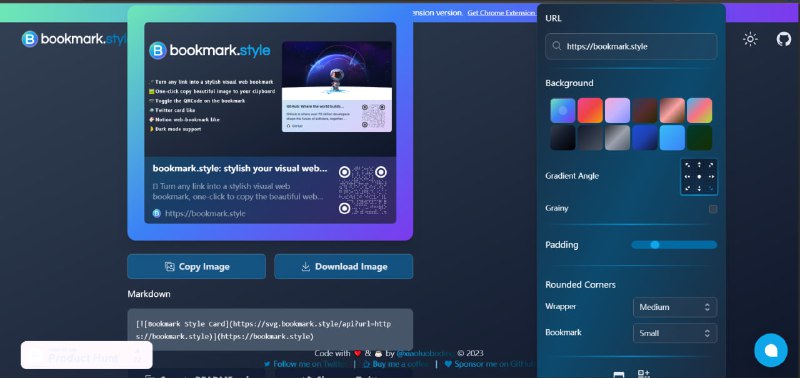 bookmark.style一款将任意链接转换生成分享图的工具，适用于开发者、创作者、公众号写手，可以美化你的链接，让你的链接“开口说话”