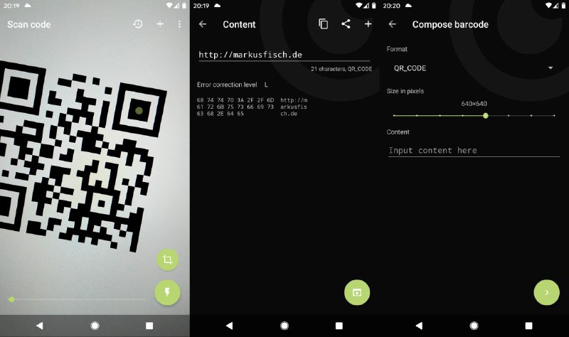 #软件 #工具 #开源📸 BinaryEye - 开源 Android 条形码扫描器▎软件功能：条形码扫描和生成▎软件平台：#Android▎软件介绍：一款开源无广告的条码扫描应用程序，支持多种条码格式扫描与生成，可在竖屏和横屏模式下运行，还能够识别反向条码