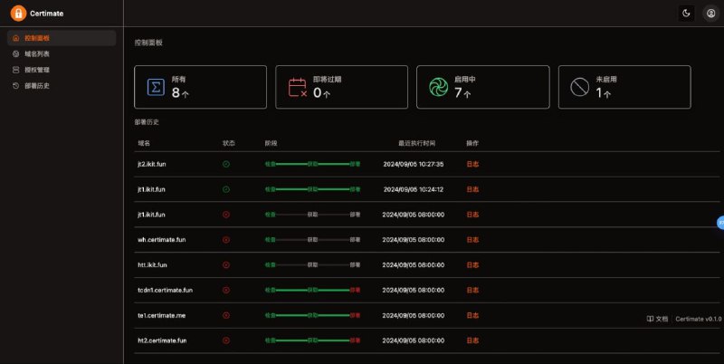#软件 #工具 #开源🔒 Certimate - 开源便捷 SSL 证书管理工具▎软件功能：SSL 证书管理▎软件平台：#Windows #macOS #Linux▎软件介绍：一个开源 SSL 证书管理工具，可以帮助用户自动申请、部署和续期 SSL 证书