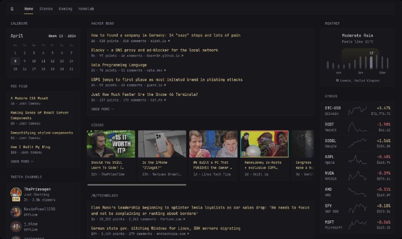 #GitHub #工具🧭 Glance - 可自托管的开源轻量仪表盘工具▎项目功能：仪表盘▎项目介绍：一个开源仪表盘项目，它可以显示各种信息，并将所有信息源集中在一处，支持 Docker 部署
