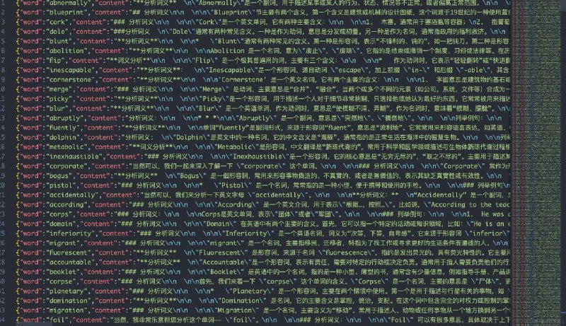 #GitHub #外语 #资料📖 DictionaryByGPT4 - 由 GPT4 生成涵盖 8000 高频词汇的中英词典▎项目功能：GPT 单词本▎项目介绍：一本由 GPT4 生成的中英词典，涵盖 8000 高频词汇，它将中考、高考、大学四六级的超过 8000 个单词全部分析一遍，最终产出了 GPT 单词本