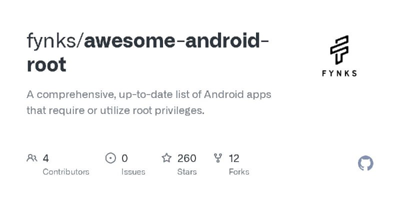 #GitHub #软件 #模块 #列表📱 Awesome Android Root - 需要 Root 权限的优秀 Android 应用/模块列表▎项目功能：软件/模块列表▎项目介绍：一个专门收集需要或使用 Root 权限的 Android 应用/模块的项目，包含免费和开源软件、Magisk 模块、LSPosed 模块