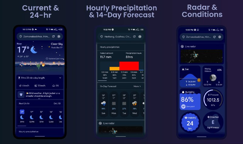 #软件 #工具 #开源🌤️ WeatherMaster - 开源 Android 天气应用▎软件功能：天气预报▎软件平台：#Android▎软件介绍：一款开源 Android 天气应用，提供实时天气信息、官方气象警报、24小时和14天预报、月相、日出日落时间、降雨量、空气质量等多种功能