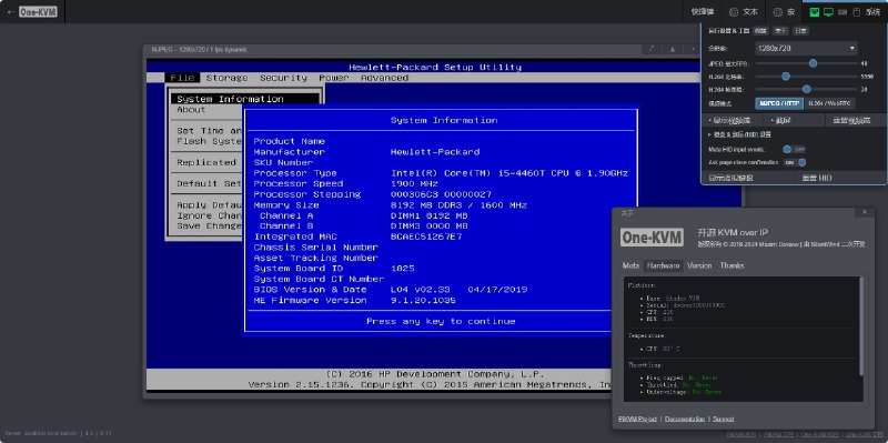 ⭐️ #GITHUB #工具💻 One-KVM - 基于 PiKVM 的 DIY IP-KVM 解决方案▎项目介绍：一个基于开源项目 PiKVM 进行二次开发的 IP-KVM（网络键盘鼠标/显示器/远程控制）解决方案，旨在利用成本较低的通用硬件，结合 PiKVM 软件，达到在 BIOS／UEFI 层就能远程控制服务器或工作站的能力它支持通过网页或 VNC 操作目标主机，即使系统崩溃或未启动，也能像本地操作一样进行维护，非常适合服务器、家庭实验室或无人值守设备的管理场景