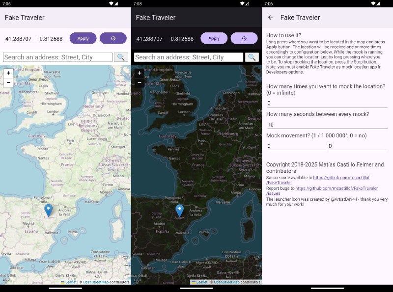 #软件 #工具 #开源🖥 FakeTraveler - 无需 Root 的 Android 虚拟定位工具▎软件平台：#Android▎软件介绍：一款 Android 虚拟定位工具，允许用户自定义修改手机地理位置，适用于保护隐私或测试特定应用等其它场景