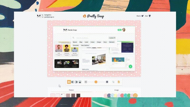 #网站 #工具 #开源📸 Pretty Snap - 开源屏幕截图美化工具▎网站介绍：一个开源工具，旨在为截图添加美观的背景，使其更具吸引力