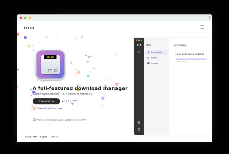 #Windows #macOS #Linux▎ 多线程下载工具 Motrix- 支持 HTTP、FTP、磁力、BT 等- 支持 aria2 RPC- 可每天更新 Tracker 服务器列表- 下载进度图形化- 模拟用户代理 UA- 安装浏览器代理后可接管下载- 覆盖多平台……官网：