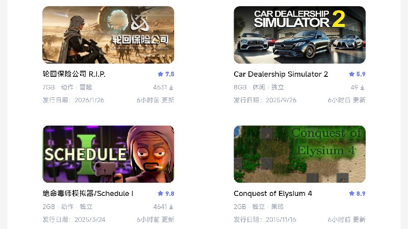 ⭐️ #网站 #游戏🎮 机地 - PC 单机 3A 大作和破解手游下载站▎网站介绍：一个专注于 PC 单机游戏资源整合下载平台，提供最新发行的单机游戏、热门排行、分类筛选（动作、冒险、策略）以及游戏基础信息（大小、评分、更新）