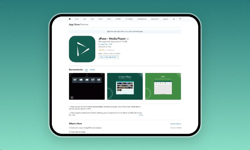 zFuse - Media Player#ios #media #IPTV #APPzFuse可以播放所有视频格式和编码，允许您在移动设备上播放视频文件，而无需转换为MP4