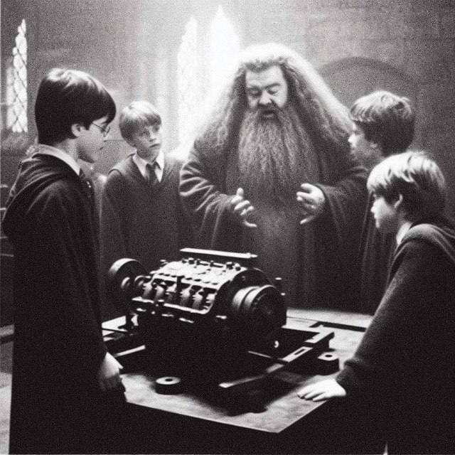 AI生成，霍格沃兹半夜的监控