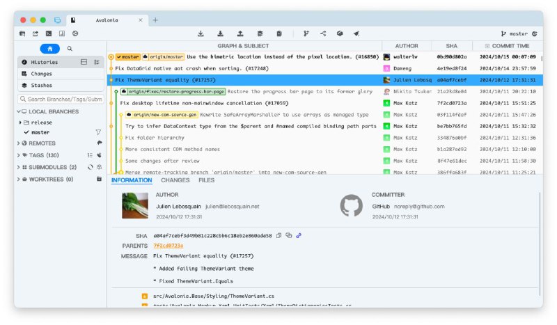 #软件 #工具 #开源👩‍💻 SourceGit - 开源跨平台 Git GUI 客户端▎软件平台：#Windows #macOS #Linux▎软件介绍：一款基于开源、免费、跨平台且高效的 Git 可视化管理工具，旨在为开发者提供直观、易用的 Git 操作界面