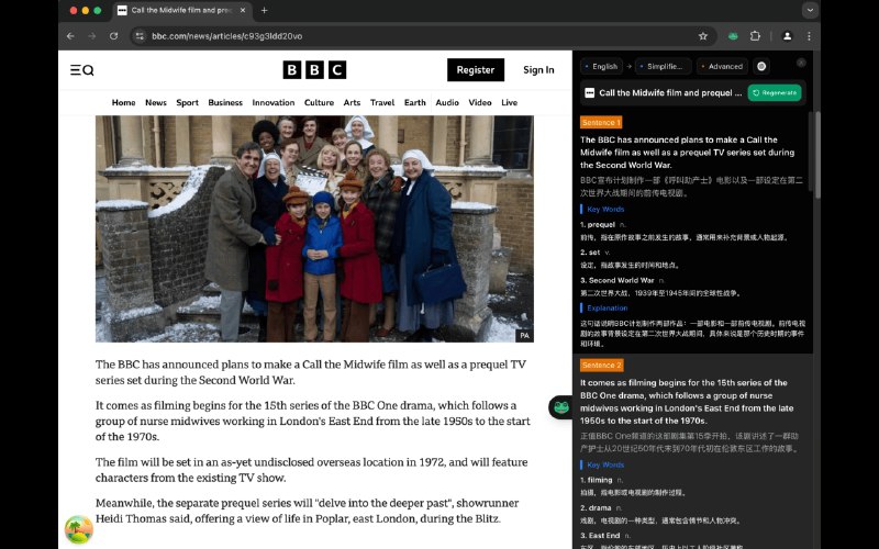 ⭐️ #插件 #翻译 #开源🐸 陪读蛙 - AI 驱动的浏览器沉浸式翻译插件▎插件平台：#Chrome #Edge▎插件介绍：一款浏览器扩展，旨在通过 AI 技术为用户提供沉浸式的语言学习体验，它能够在网页上直接翻译文本，提供上下文相关的解释和翻译，帮助用户更好地理解外语内容