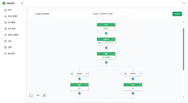 #软件 #工具 #开源🍃 All in SSL - SSL 证书全流程管理工具▎软件平台：#Windows #macOS #Linux▎软件介绍：一个一站式 SSL 证书管理工具，支持证书的自动申请、续期、部署与状态监控，基于 ACME 协议兼容 Let’s Encrypt、ZeroSSL 等主流 CA