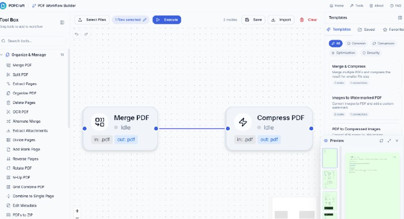 ⭐️ #网站 #工具⚙ PDFCraft - 一套功能全面的 PDF 工具▎网站介绍：一个完全在浏览器中运行的开源 PDF 工具套件，提供超过 90 种本地处理 PDF 的专业功能，包括合并、拆分、压缩、转换、编辑、加密/解密等各种常用操作