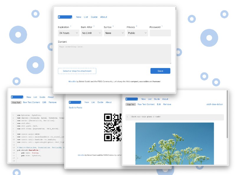 #软件 #工具 #开源🛜 MicroBin - 自托管粘贴板、文件分享、URL 短链接工具▎软件平台：#Windows #macOS #Linux▎软件介绍：一个轻量级自托管工具，集成了文本粘贴、文件分享和 URL 缩短等功能