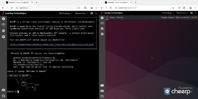 #GitHub #Web #虚拟机👩‍💻 WebVM - 在浏览器中运行 Linux 虚拟机▎项目介绍：一个开源项目，允许用户在浏览器中运行完整的 Linux 虚拟机
