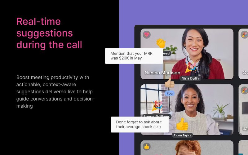 #插件 #工具 #开源 #AI🖥 Amurex - 全球首个开源 AI 会议助手▎插件平台：#Chrome▎插件介绍：一个开源 AI 会议助手，旨在通过实时建议、智能总结和自动跟进等功能，提升会议效率，目前支持 Google Meet