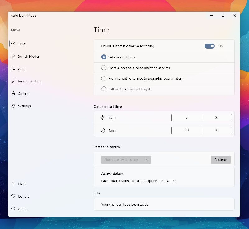 #软件 #工具 #开源🌝 Windows Auto Dark Mode - Windows 自动深色模式▎软件功能：Windows 自动深色模式▎软件平台：#Windows▎软件介绍：一个 Windows 系统的主题切换工具，可以根据日出和日落自动在深色和浅色主题之间切换
