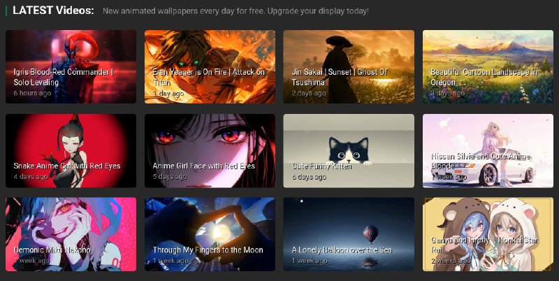 #网站 #壁纸🖼 LiveWallpapers4Free - 免费 PC 4K/8K 动态壁纸下载站▎网站介绍：一个高质量免费动态壁纸的网站，提供包括 3D、动漫、自然风景、游戏、节日等多个主题分类的高清视频壁纸资源