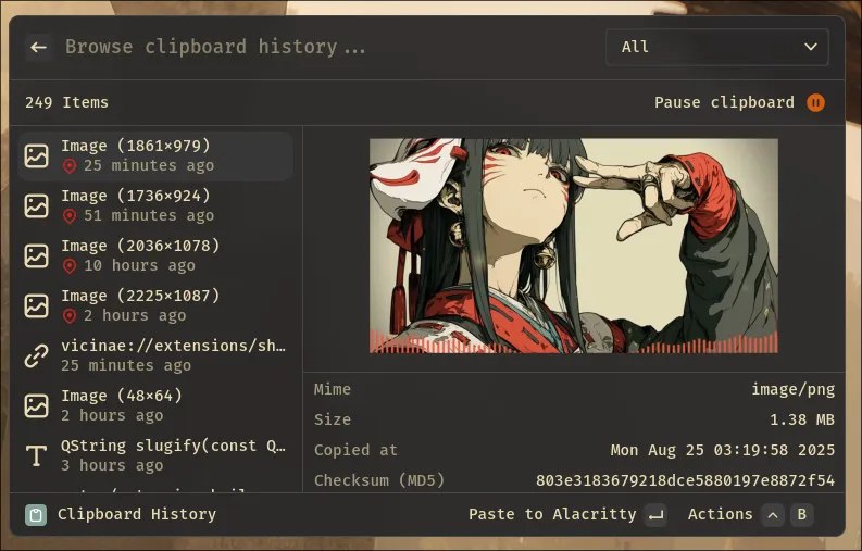 ⭐️ #软件 #工具 #开源🗃️ Vicinae - 高性能原生桌面启动器▎软件平台：#Linux▎软件介绍：一款桌面启动器，提供快速、键盘优先的系统操作访问体验，支持模块化扩展，可使用 React 和 TypeScript 开发插件
