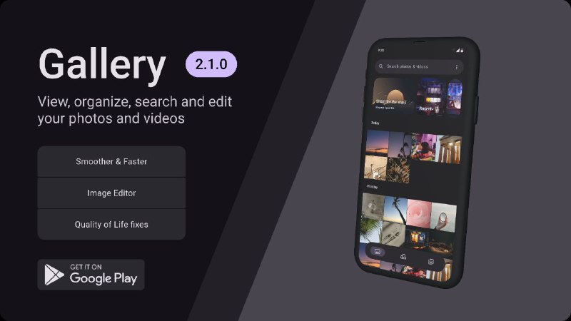 #软件 #工具 #开源👨‍💼 Gallery - 开源轻量级 Android 图库应用 ▎软件功能：图库应用▎软件平台：#Android▎软件介绍：一个极简轻量级图库应用，整体 Material Design 美观易用，支持网格视图和列表视图等多种视图模式
