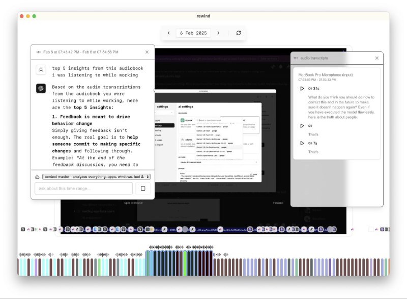 #软件 #工具 #开源ℹ️ screenpipe - 多模态 AI 桌面助手▎软件平台：#Windows #macOS #Linux▎软件介绍：一款 AI 桌面助手软件，旨在通过全天候记录用户的屏幕、麦克风、键盘、鼠标和摄像头活动，构建本地化多模态 AI 助手
