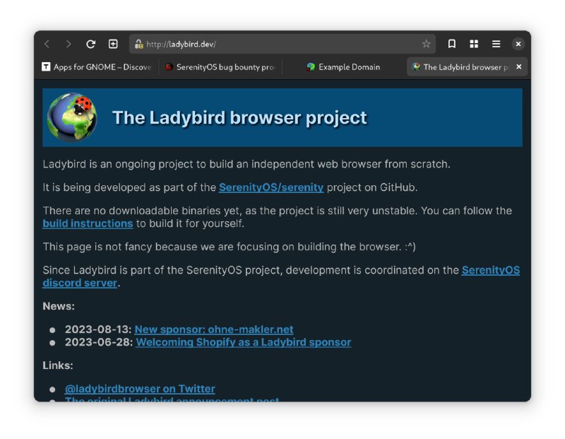 #软件 #开源 #浏览器🌐 Ladybird - 真正独立的开源网络浏览器▎软件功能：网络浏览器▎软件平台：#Windows #macOS #Linux▎软件介绍：一个真正独立的 Web 浏览器，使用基于 Web 标准的新颖引擎，旨在在为现代网络提供良好的性能、稳定性和安全性