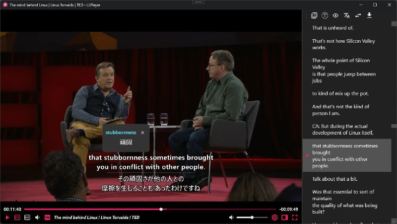 #软件 #开源 #播放器▶ LLPlayer - 用于语言学习的媒体播放器▎软件平台：#Windows▎软件介绍：一款专为语言学习者设计的媒体播放器，提供双语字幕、AI 生成字幕、实时翻译、OCR 字幕识别等功能，提升学习效率