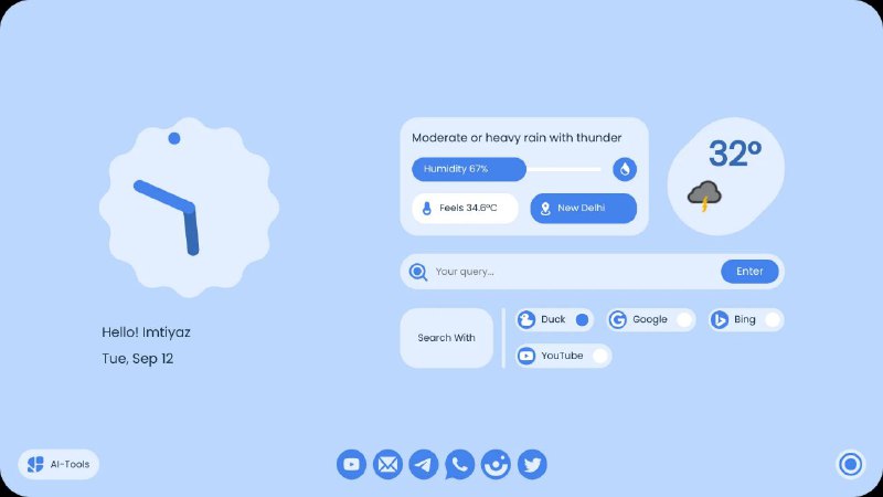 #插件 #开源 #浏览器🖥 Material You NewTab - 简单的 Material You 新标签页▎插件功能：浏览器主页▎插件平台：#Chrome #Edge #Firefox #Brave▎插件介绍：一个开源浏览器新标签页，灵感源自 Google 的 Material You 设计风格