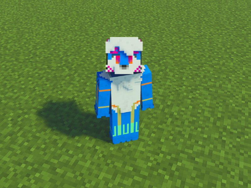 自学MC皮肤花了几小时做出来了，接下来还有Live2D面捕模型和VRChat模型