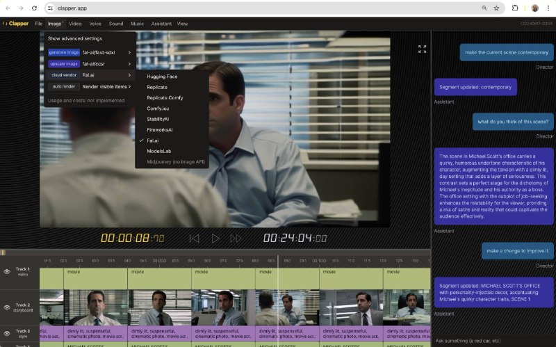 #GitHub #AI #视频 #剪辑 #工具🎬 Clapper - 免费开源 AI 视频创作和编辑器▎项目功能：AI 视频创作▎项目介绍：一个专为 AI 电影时代设计的视频编辑工具，允许用户通过高层次的抽象（如角色、场景、天气、时间等）来创建视频，而无需传统的视频编辑或 AI 技术技能