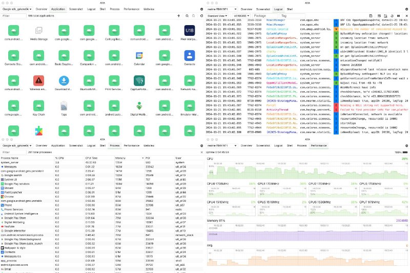#软件 #工具 #开源📱 AYA - 开源 Android ADB 桌面应用程序▎软件平台：#Windows #macOS #Linux▎软件介绍：一款用于轻松控制安卓设备的桌面应用，可视为 ADB 图形用户界面封装