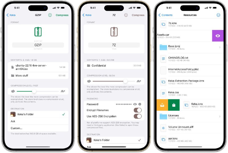 #软件 #工具 #开源📂 Keka - 高效轻量级文件压缩/解压缩工具▎软件平台：#iOS #macOS▎软件介绍：一款高效压缩/解压工具，支持包括 7Z、ZIP、TAR、GZIP、ISO、RAR 等在内的多种压缩与解压格式，几乎涵盖所有主流压缩文件类型，满足用户日常文件处理需求