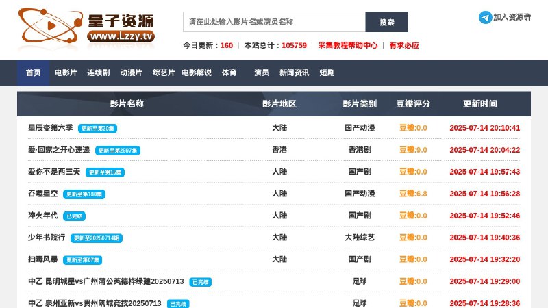 #网站 #影视🔄 量子资源网 - 影视资源在线播放下载网站▎网站介绍：一个聚合类影视资源站，整合全网最新的电影、电视剧、综艺、动漫等视频资源，提供在线播放与部分下载链接