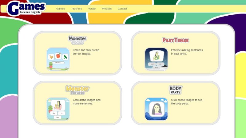 #网站 #外语🙂 Games to Learn English - 通过互动游戏的方式学习英语▎网站介绍：一个为英语学习者设计的免费在线学习平台，通过互动游戏帮助用户提升词汇、语法、听力和句型表达能力