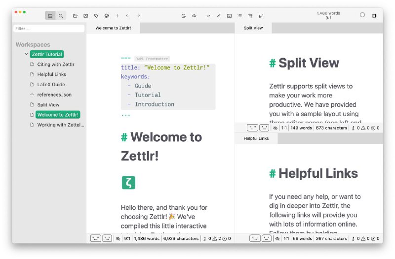 #软件 #笔记 #开源📝 Zettlr - 一站式跨平台笔记和写作软件▎软件平台：#Windows #macOS #Linux▎软件介绍：一款开源写作和笔记软件，旨在帮助用户简洁且高效的进行文本创作和管理