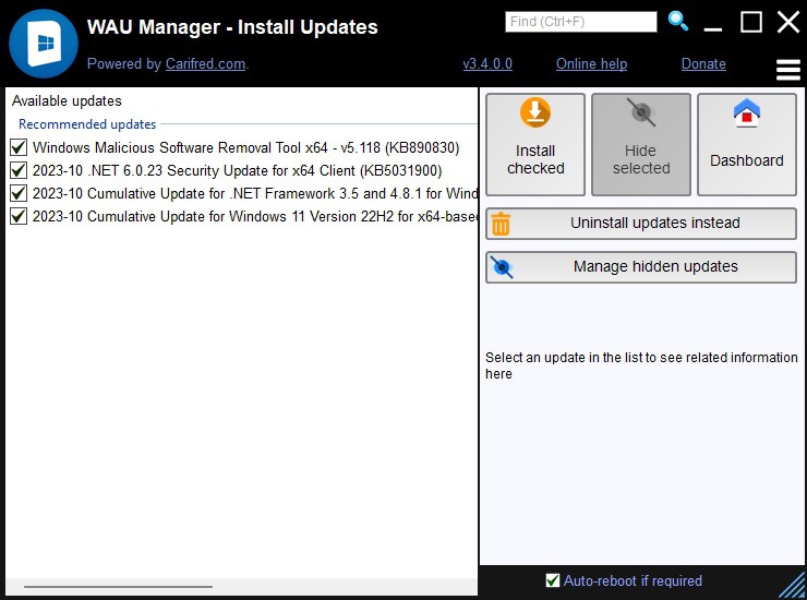 #软件 #工具💻 WAU Manager - Windows 自动更新管理器▎软件平台：#Windows▎软件介绍：一款 Windows 更新管理工具，提供比系统自带更新功能更强的控制能力