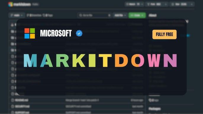 #GitHub #工具🪟 MarkItDown - 将各种文件转换为 Markdown▎项目功能：文件转 Markdown▎项目介绍：一个由微软开源的 Python 工具，用于将多种文件格式转换为 Markdown 格式