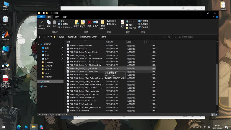 目前常用clash 订阅转换规则#翻墙 #日常ACL4SSR_Online_Full_NoAutoWin仅后端订阅链接:
