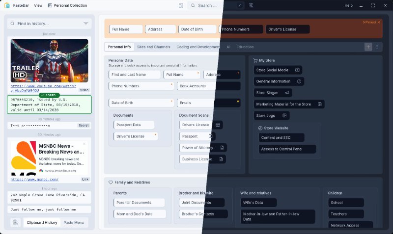 #软件 #工具 #开源📋 PasteBar - 开源跨平台剪切板管理工具▎软件功能：剪切板管理▎软件平台：#Windows #macOS▎软件介绍：一款开源剪贴板管理工具，支持无限的剪贴板历史记录、可搜索的复制历史、快速访问粘贴菜单，以及对文本、图片、文件、链接和代码片段的支持