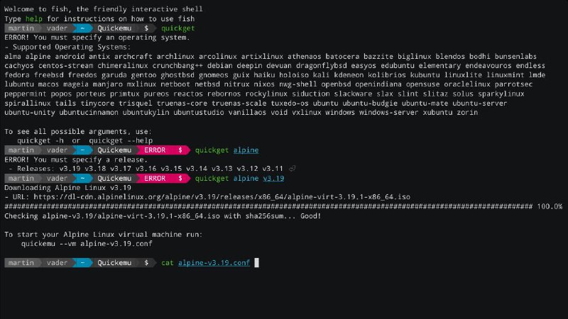 #GitHub #工具 #虚拟机🐧 Quickemu - 快速创建并运行优化的虚拟机▎项目功能：创建并运行优化的虚拟机▎项目介绍：一个用于快速创建和运行 Windows、macOS 以及 Linux 虚拟机的工具