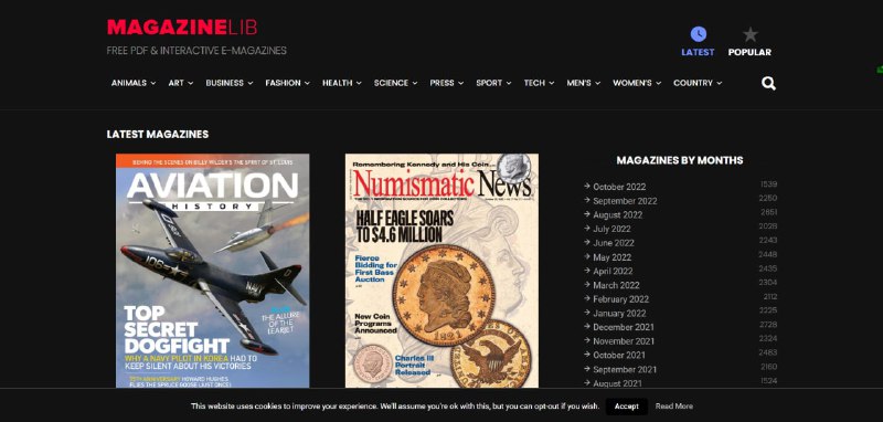 Magazinelib#PDF #杂志 #网站 #magazine全球英文杂志下载，涵盖超多国家和领域，可以按国家、年份、行业等进行筛选，更新频率快，无需注册，是一个免费的、优秀的PDF、电子杂志网站网址：