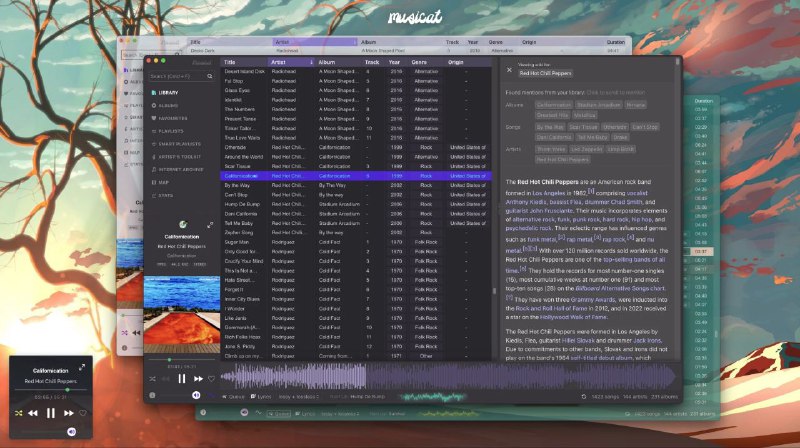 #软件 #音乐 #开源 #播放器🎶 Musicat - 开源跨平台本地音乐播放器▎软件功能：音乐播放器▎软件平台：#Windows #macOS #Linux▎软件介绍：一个开源桌面音乐播放器，专注于离线音乐播放，支持 MP3、FLAC、WAV、AAC、OGG 格式音乐，支持智能播放列表、音轨标签管理和独特的地图视图来探索音乐