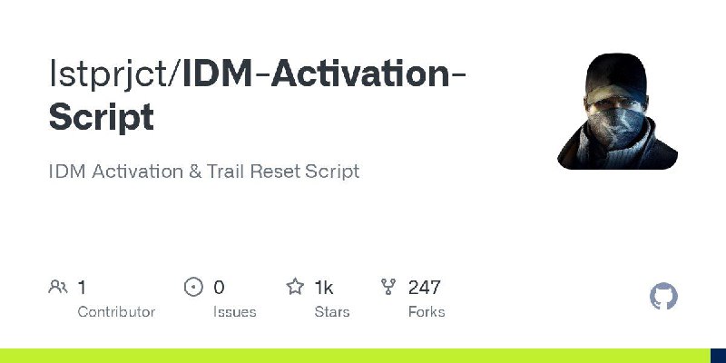 📂 #GitHub #脚本⚙ IDM Activation Script▎脚本功能: IDM激活脚本▎脚本介绍: - 此脚本应用注册表锁定方法来激活 Internet 下载管理器 (IDM)
